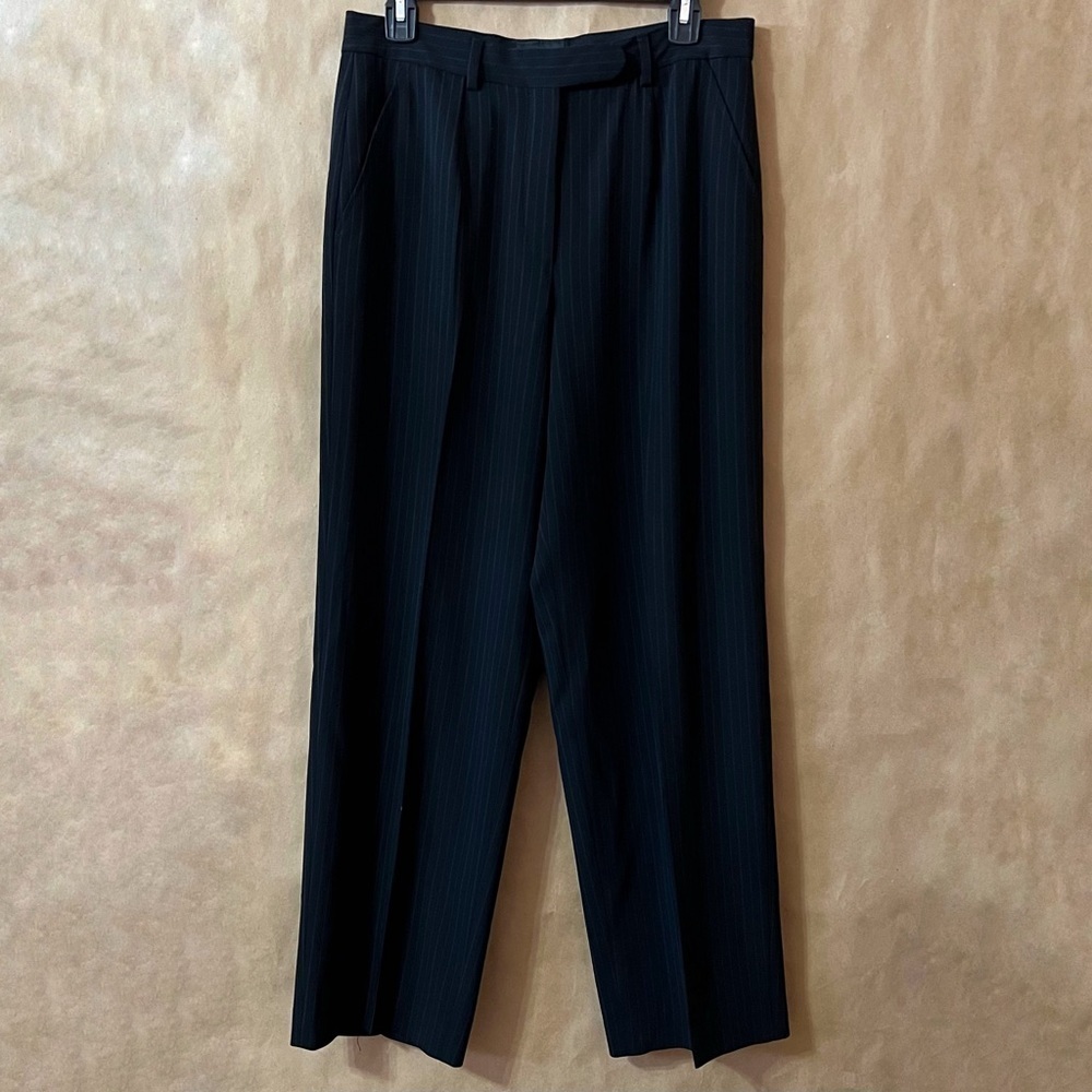 Giorgio Armani | Wool Pinstripe Trousers High Rise Tapered Pants Size 10 (IT 46)